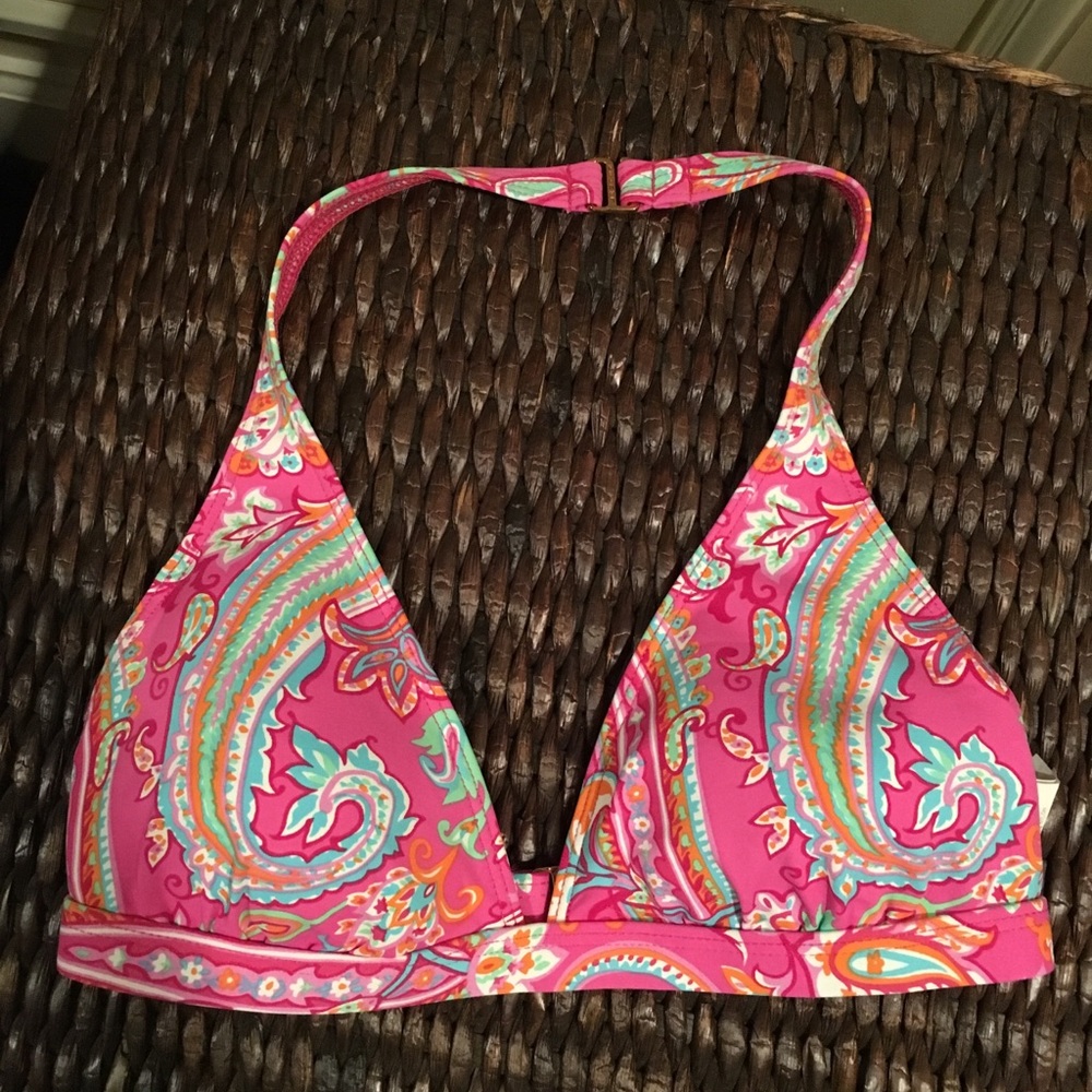 RALPH LAUREN PINK PADDED BIKINI TOP SIZE 8